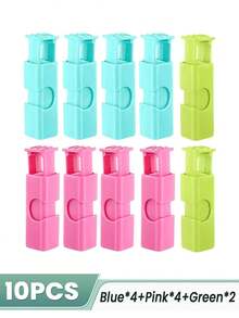 10入組可重複使用的食品儲存袋夾,用於零食、麵包的新鮮保鮮夾具,廚房塑膠封口夾,配件 - 彩色 - 查看 6