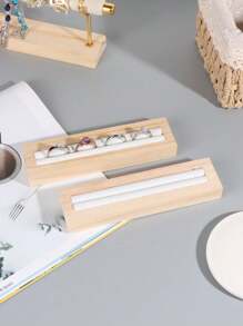 1 cái Giá trưng bày nhẫn bằng gỗ nguyên khối Khay đựng đồ trang sức Giá đỡ khuyên tai để trưng bày trang trí trở lại trường học - trắng - Xem 2