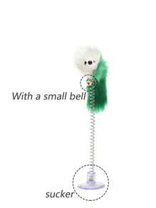 1 件吸盤彈簧老鼠貓玩具貓互動玩具萬衝寵物貓玩具 - 彩色 - 查看 4