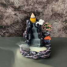 1pc Resin Waterfall Backflow Incense Burner Used For Home, Office Indoor Decoration Or Gift - Multicolor - View 3