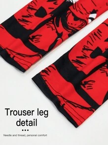 Men's Compression Pants With Digital Printing, Fitness Long Pants, Sports Gym Jogging Running Quick-Dry Workout Active Cropped Trousers - Multicolor - View 5