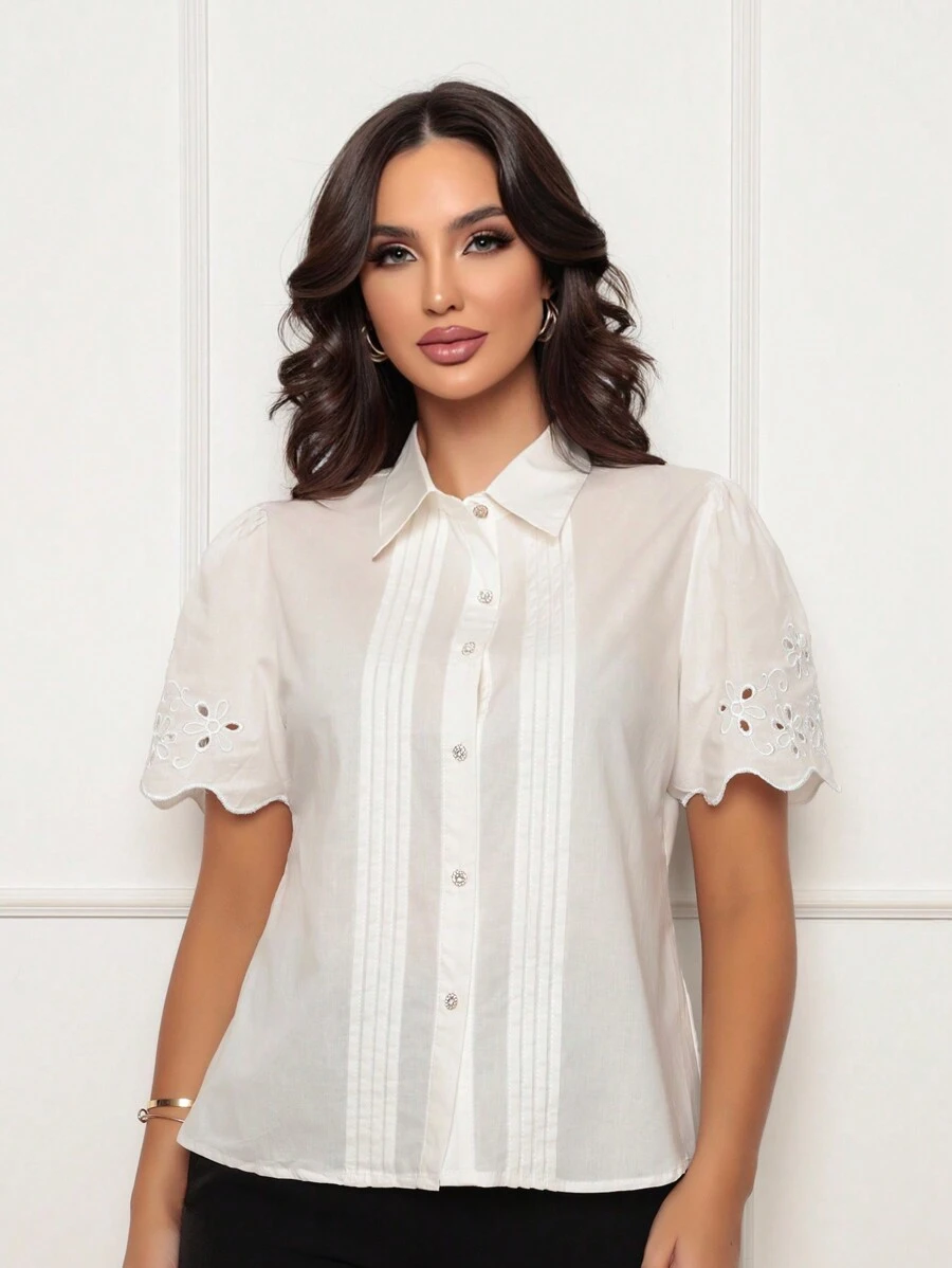 Women Blouses - 白色 - 查看 1