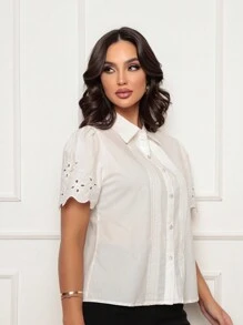 Women Blouses - 白色 - 查看 2