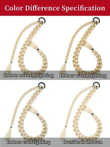 Extensión de cola de caballo trenzada larga con sujetador de cabello, extensiones de cabello envolventes rectas, pieza de cabello sintético natural y suave para uso diario de mujeres, 16 pulgadas, 26 pulgadas, 30 pulgadas, 34 pulgadas, 1 pieza en color negro para Navidad, Año Nuevo, Carnaval, Festival de música - Dorado - Ver 9