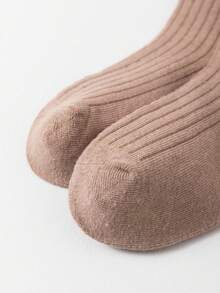 5雙/包男童中筒襪,休閒款純色條紋透氣短襪,適用於1-12歲幼童,春秋季節 - 彩色 - 查看 7