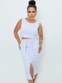Women Two-Piece Outfits - White - View 3
