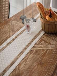 1 件波西米亚风编织流苏桌旗，奶油色桌布餐垫适用于农舍家居装饰，波西米亚风格用于酒店日常卧室派对餐厅卧室农舍婚礼节日装饰 - 米色 - 查看 10