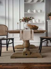 1 件波西米亚风编织流苏桌旗，奶油色桌布餐垫适用于农舍家居装饰，波西米亚风格用于酒店日常卧室派对餐厅卧室农舍婚礼节日装饰 - 米色 - 查看 7