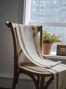 1 件波西米亚风编织流苏桌旗，奶油色桌布餐垫适用于农舍家居装饰，波西米亚风格用于酒店日常卧室派对餐厅卧室农舍婚礼节日装饰 - 米色 - 查看 9