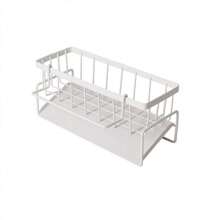 1pc Kitchen Sink Storage Rack, Toilet Storage Rack, Kitchen Faucet Sponge Holder, Storage Rack Sink Organizer, Drain Rack For Sponge, Soap, Brush, Towel, Scrubbers, Bathroom And Kitchen Supplies - White - View 1