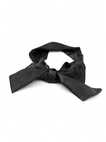 1pc Sexy Lingerie Accessory Satin Long Eye Mask, Soft Tie Blindfold, Bondage, Black And Red