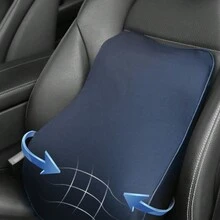 O SHI CAR 1pc Universal Car Seat Lumbar Support With Memory Foam - Brown - View 3