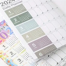 1set Of Morandi Color Scheme 2024 Wall Planner, Desktop Calendar With Stickers, Ideal For Simple And Creative Planning For Study And Work - Multicolor - View 4