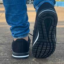 Tênis Femenino Confortável Leve Trabalhar Caminhar - Preto e Branco - Visão 4