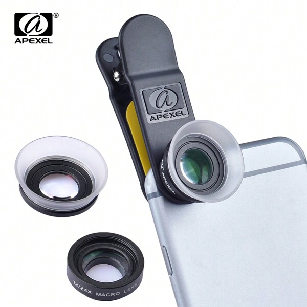 APEXEL 12X / 24X Macro Lens, Macro Lens For IPhone With Universal Clip