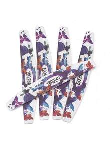 12入組180/240半月形印花指甲文件,適用於家庭日常美甲 - 彩色 - 查看 4