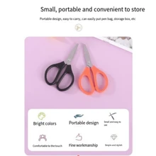 便攜式方便迷你不銹鋼手工剪刀用於辦公室、日常使用、藝術、美術、家用剪紙剪紙和剪線 - 粉色 - 查看 2