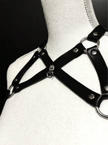 1條女式gothic吊墜三角設計胸帶,適合日常上下班 - 黑色 - 查看 5