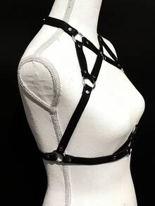 1條女式gothic吊墜三角設計胸帶,適合日常上下班 - 黑色 - 查看 3