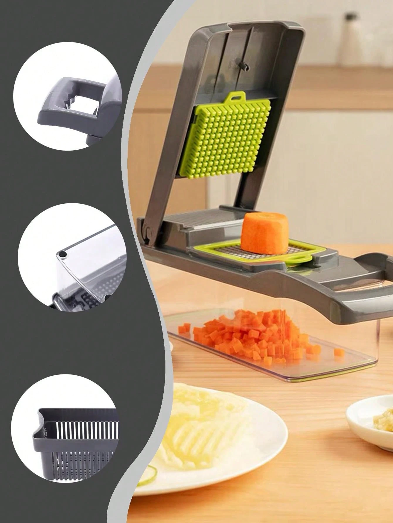 Vegetable Shredder Multifunctional Onion Shredder, Vegetable Spiral