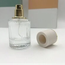 1 Pieza Botella De Vidrio Con Atomizador De Perfume, 30ml/50ml, Portátil, Recargable Y Vacía Para Viajes - negro - Ver 5