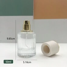 1 Pieza Botella De Vidrio Con Atomizador De Perfume, 30ml/50ml, Portátil, Recargable Y Vacía Para Viajes - negro - Ver 2