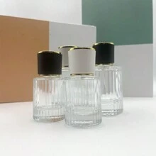 1 Pieza Botella De Vidrio Con Atomizador De Perfume, 30ml/50ml, Portátil, Recargable Y Vacía Para Viajes - negro - Ver 4
