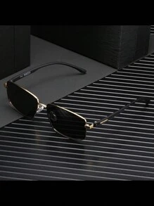 1pc Multicolor Square Frame Stylish Polarized Fashion Glasses For Men, Comfortable, Fashionable, Ideal Boyfriend Gift - Multicolor - View 2