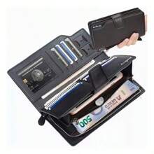 Baellerry Large Capacity French Style Wallet - Black - View 8