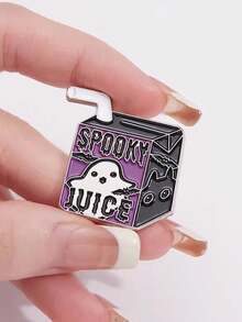 1 件創意卡通幽靈形狀飲料瓶徽章,鋅合金金屬胸針,適合裝扮,送給孩子和朋友的禮物 - 彩色 - 查看 4