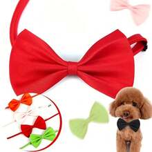 1入隨機顏色可愛寵物蝴蝶結項圈裝飾配件,適用於狗狗 - 黑色 - 查看 1