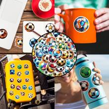 50/100 件足球水瓶贴纸，防水运动贴纸，派对装饰贴纸，足球爱好者贴纸套装礼物，学校用品，返校礼物 - 彩色 - 查看 7