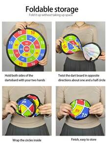 Set de 12 pelotas adhesivas y diana, juguete para interior/exterior para interacción entre padres e hijos, suministros para juegos de fiesta de cumpleaños