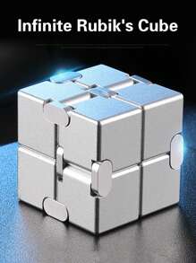 1 Miếng Hợp kim nhôm vô cực Khối lập phương Đồ chơi giải nén Đối với Người lớn Và Thanh thiếu niên - Bạc - Xem 1