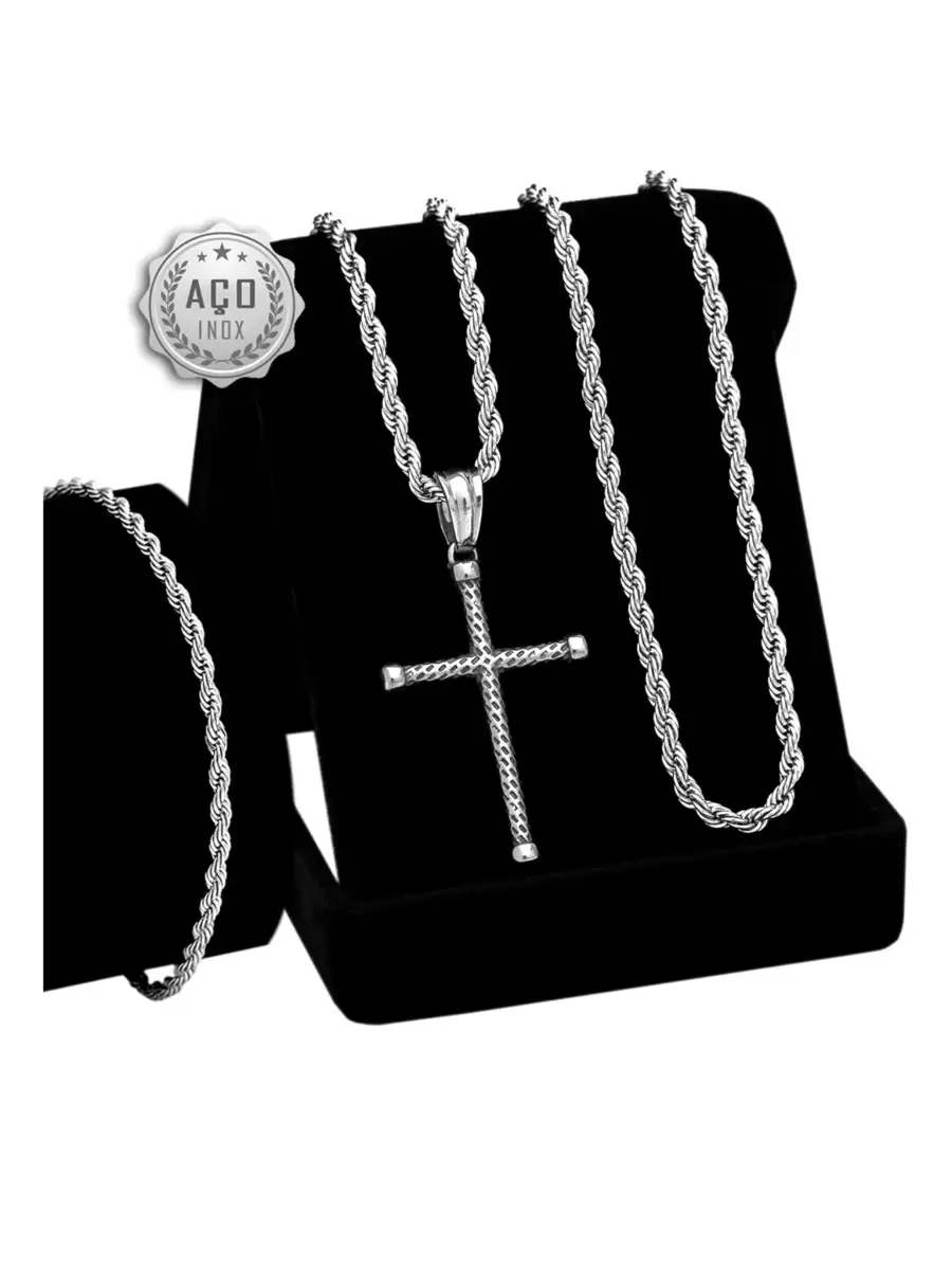 Men'S Necklace Sets - 銀色 - 查看 1