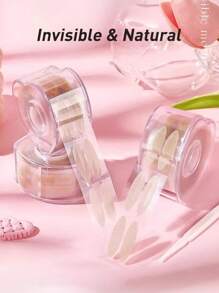 600片/卷 自然肤色双眼皮贴，蕾丝纹理，圆形/心形图案，单面自粘纤维网，易于粘贴且隐形，适合有黑眼圈或眼袋的大学生。 化妆品，便宜，房间装饰，梳妆台，旅行，卧室，化妆配件，便宜，圣诞礼物，化妆品，化妆工具，便宜货，礼物，女士礼物，圣诞礼物