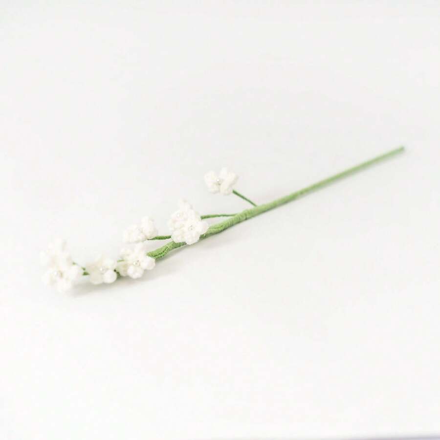 2入組手工製作的人工滲透花束，配有編織毛線，適用於DIY編織、鉤織和手工藝 - [滿天星]白色2枝裝 - 查看 1