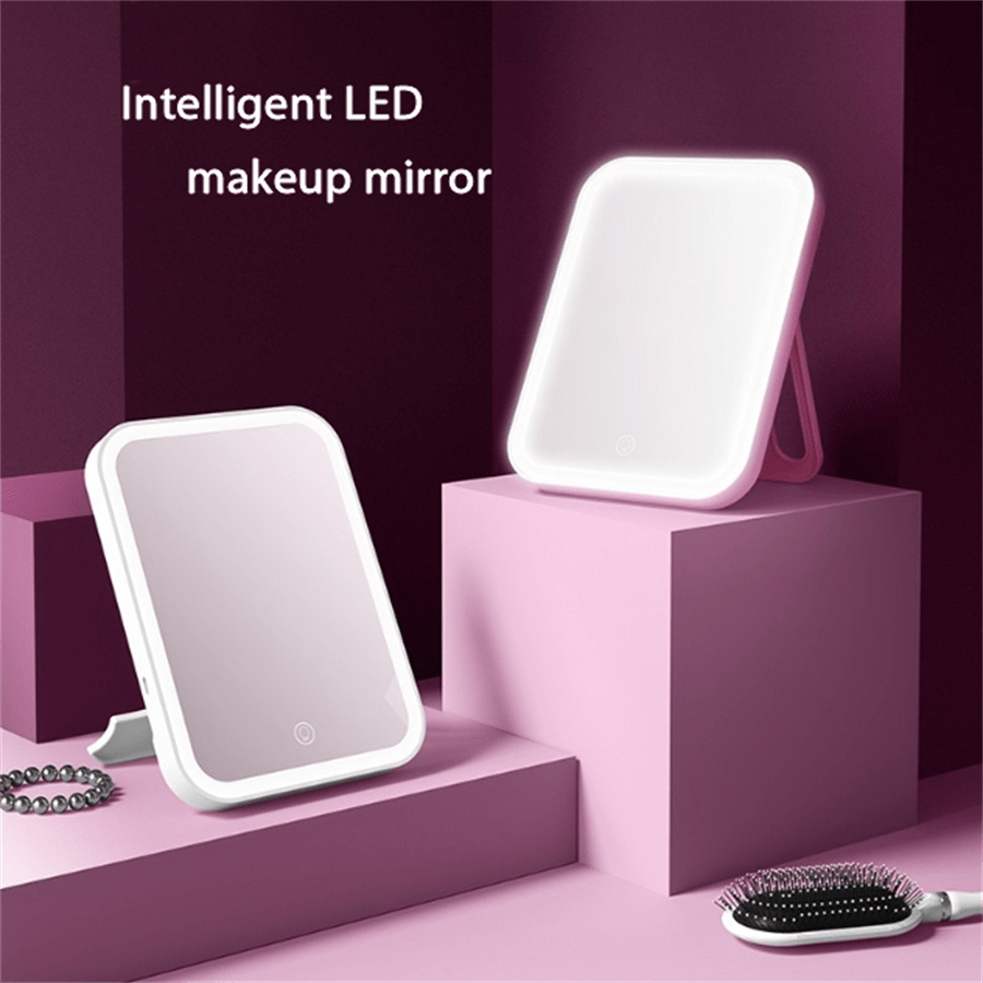 Travel Makeup Mirror With Lights, 3 Colors Light Mode, Built In 2000mA