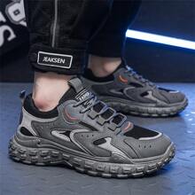 男士運動工作鞋,防滑安全鞋,休閒黑色運動鞋,適用於運動、工作和辦公室使用