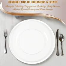 Clear Round Disposable Plastic Charger Plates (13") - Clear - View 8