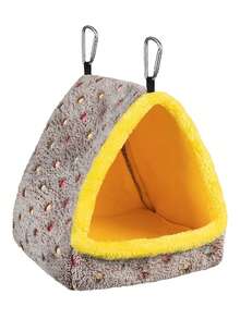 1pc-Birds Hibernate In A Cozy Cage Hanging Hammock In A Warm Bird House - Multicolor - View 2