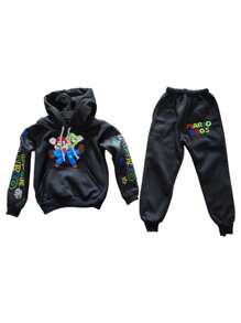 Conjunto Pans Pants Bros Sudadera Marito Niño Luigi - Negro - Ver 1