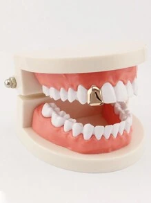 1個閃亮的嘻哈風格中空單牙帽 - 玫瑰金 - 查看 1