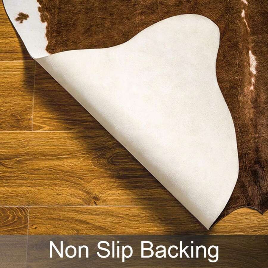 1pc Premium Faux Cowhide Rug, Durable And Large Size Cow Print Rugs, Suitable For Bedroom Living