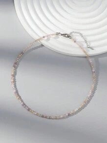 1 pieza Collar minimalista de mujer con cuentas de color gelatina (las cuentas son aleatorias)