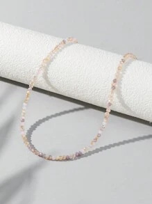 1 pieza Collar minimalista de mujer con cuentas de color gelatina (las cuentas son aleatorias)