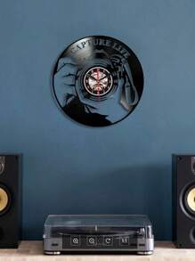 1入件,黑膠唱片時鐘掛鐘。七種顏色led燈帶遠程控制照明。擷取生活、攝影、相機、照片元素時鐘。靜音計時,無嘀嗒聲。客廳、臥室、書房家居裝飾牆鐘。攝影主題時鐘。 - 黑色 - 查看 8