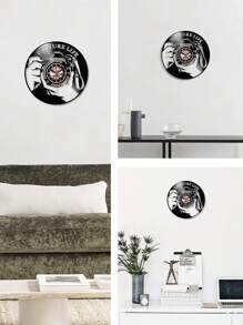 1入件,黑膠唱片時鐘掛鐘。七種顏色led燈帶遠程控制照明。擷取生活、攝影、相機、照片元素時鐘。靜音計時,無嘀嗒聲。客廳、臥室、書房家居裝飾牆鐘。攝影主題時鐘。 - 黑色 - 查看 5