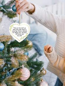 1入組心型亞克力吊墜，金色繩索和字句「Those We Love Don't Go Away, They Walk Beside Us Every Day, Unseen, Unheard, But Always Near Still Loved, Still Missed, And Very Dear」，紀念裝飾配件，為失去親人的人們提供鼓勵和積極的生活態度，適用於節日裝飾、家庭聚會裝飾、門把手裝飾、聖誕樹裝飾 - 彩色 - 查看 8