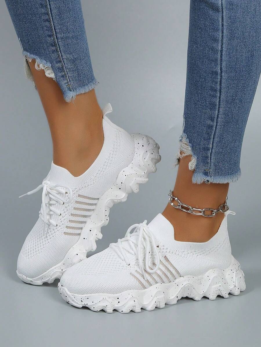 女式運動鞋,適用於跑步,戶外和休閒。透氣,彈性,舒適,綁鞋帶的女鞋。 - 粉色 - 查看 1